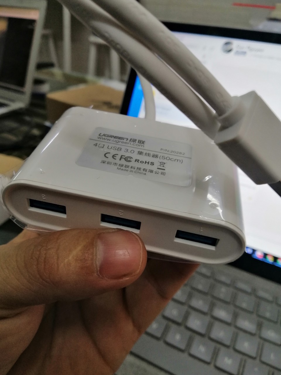Cáp chuyển đổi Hub USB Ugreen 30202 4 Cổng USB 3.0 Chính Hãng - Ảnh 4