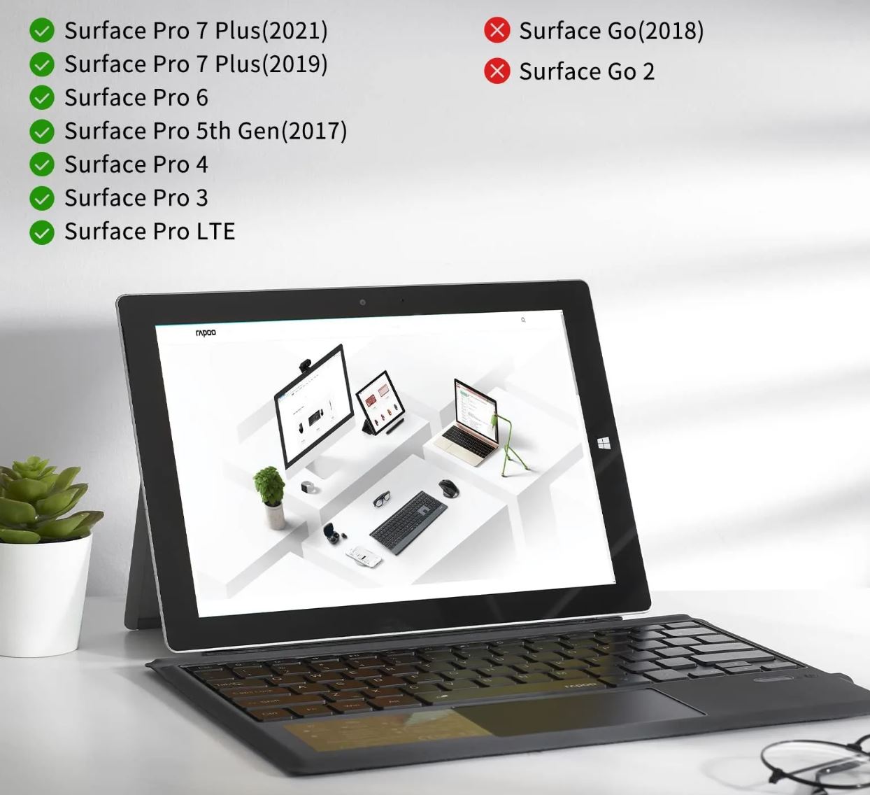 Mới - Bàn phím Bluetooth cho Surface Pro 3/4/5/6/7/8/9 - Có Led - Ảnh 4